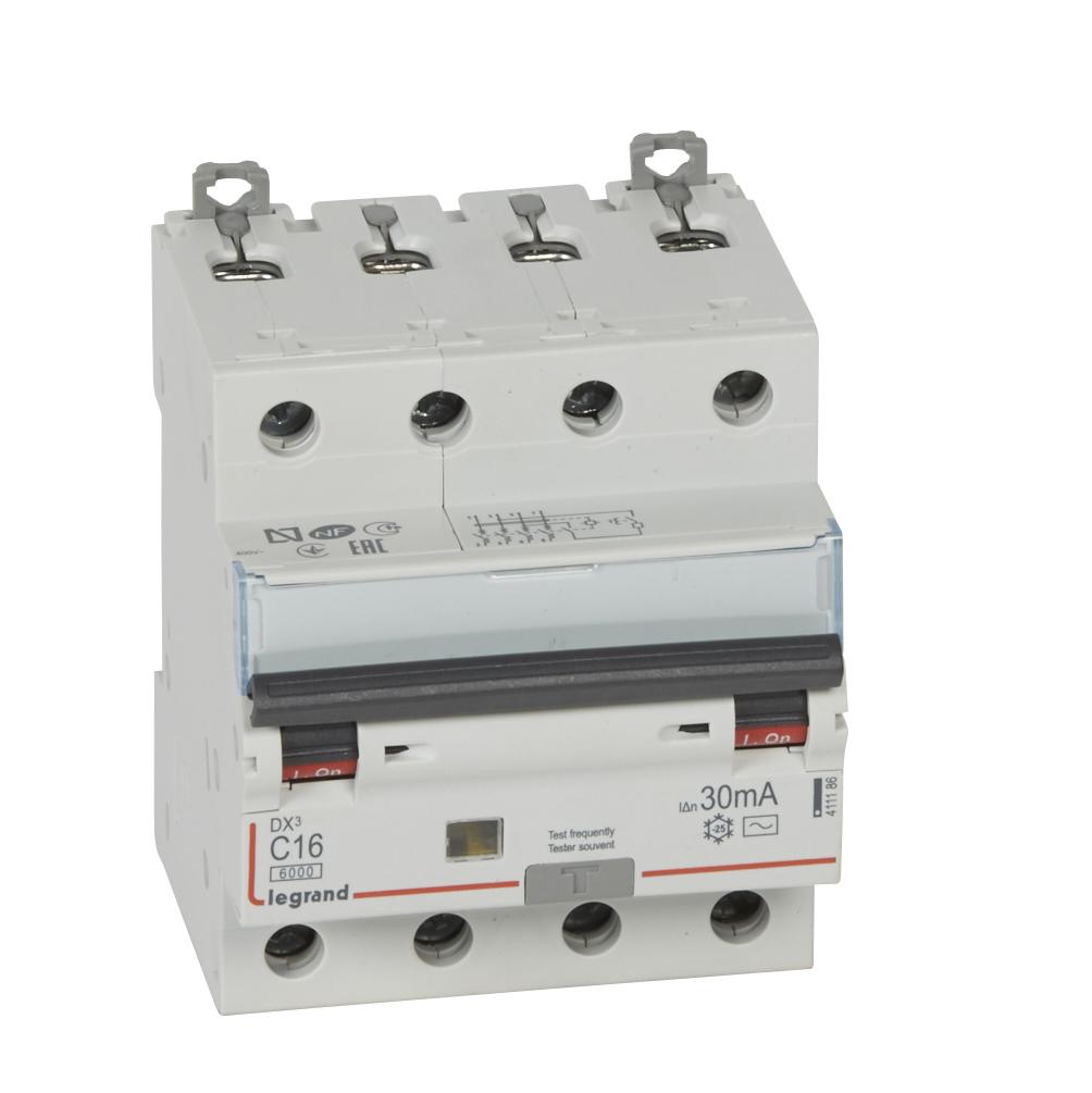 LEGRAND Wyłącznik różnicowo-nadprądowy P314 4P C 16A 30MA TYP AC DX3
