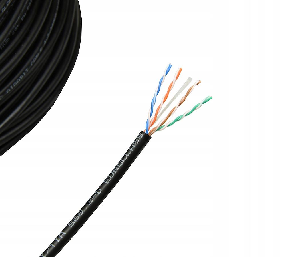 Kabel instalacyjny zewnętrzny suchy DIGITUS kat.5e, U/UTP, Fca, AWG 24/1, P