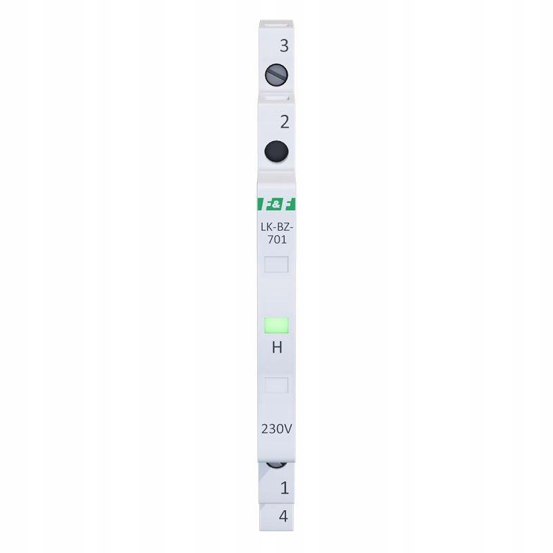 Lampka kontrolna zasilania z zabezpieczeniem LK-BZ-701G 1/3S 230V 1xLED ZIE
