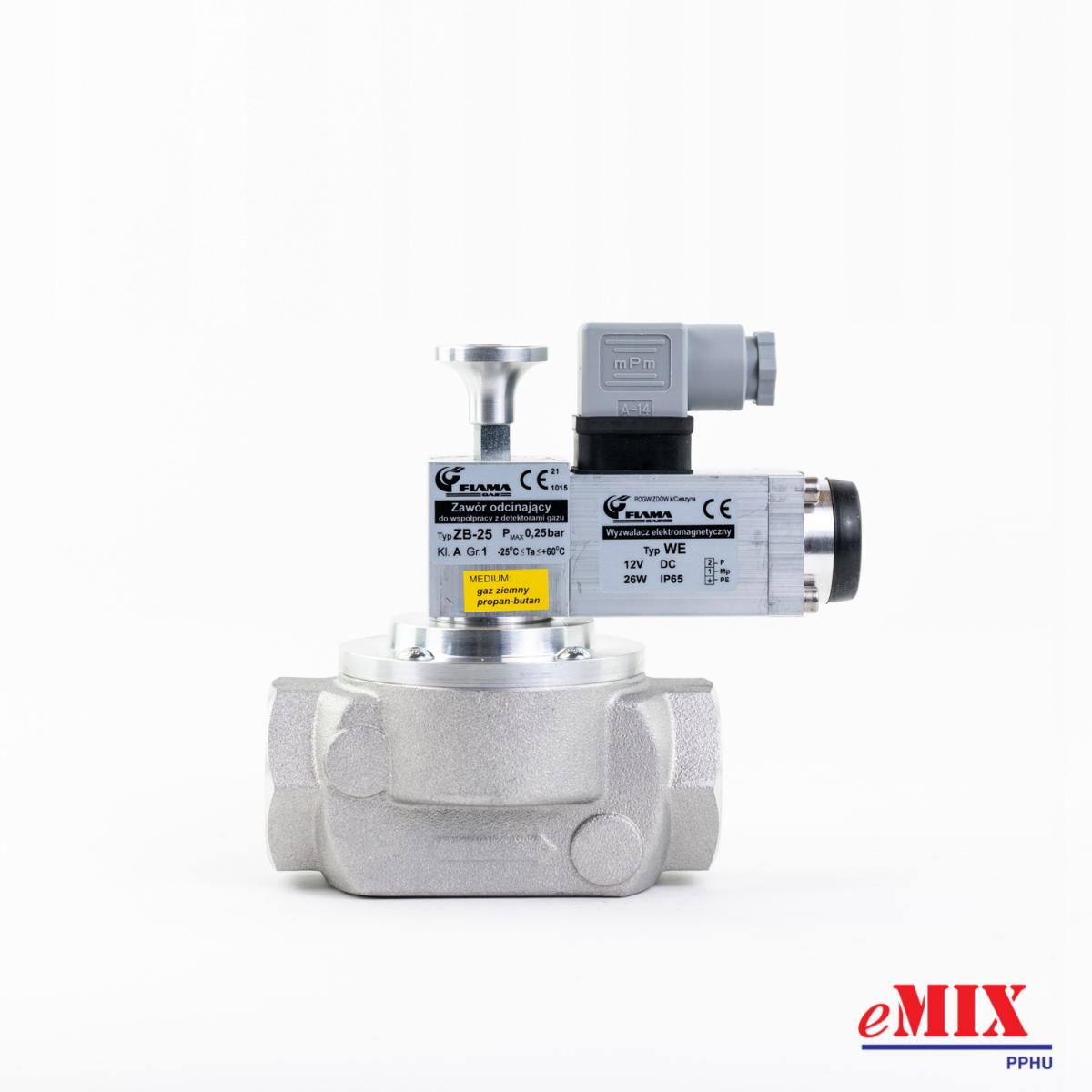 Zawór grzybkowy ZB-20 zawór grzybkowy, gwint 3/4, cewka 12V