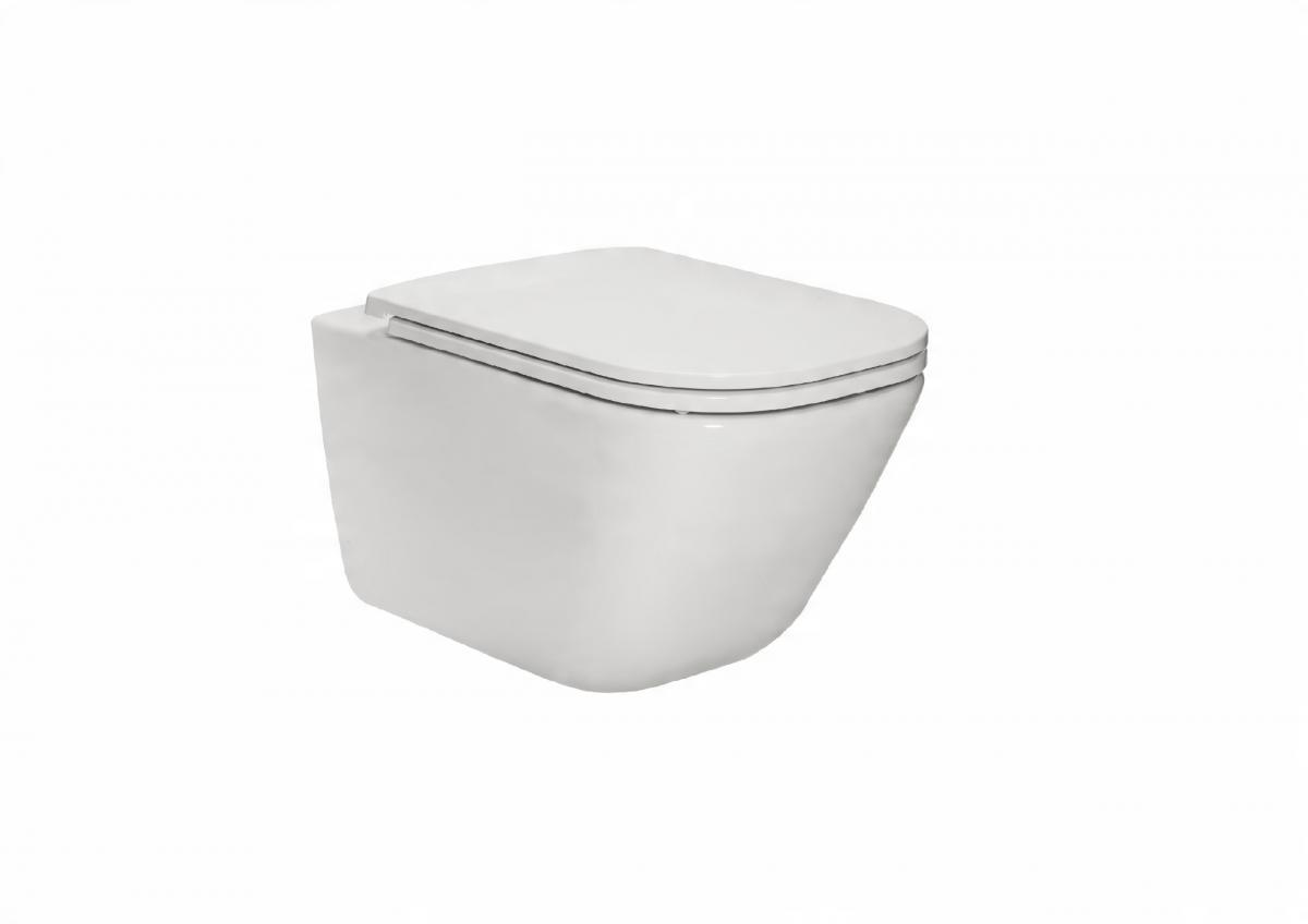 Miska wisząca GAP Rimless + Deska wolnoopadająca Slim Biały ROCA[16]