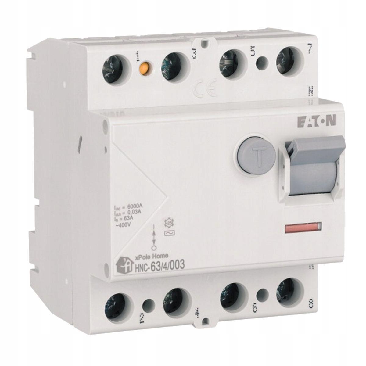 EATON Wyłącznik różnicowoprądowy 6kA typ AC HNC-63/4/003