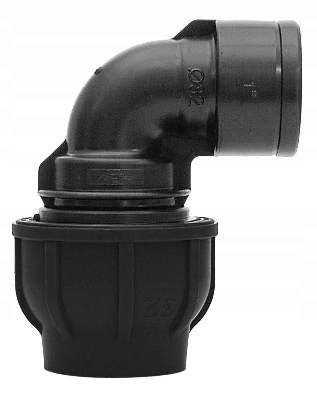 Kolano zaciskowe PP 90st. 75x2 1/2 GW gwint wewnętrzny PN10, do rur PE, ko