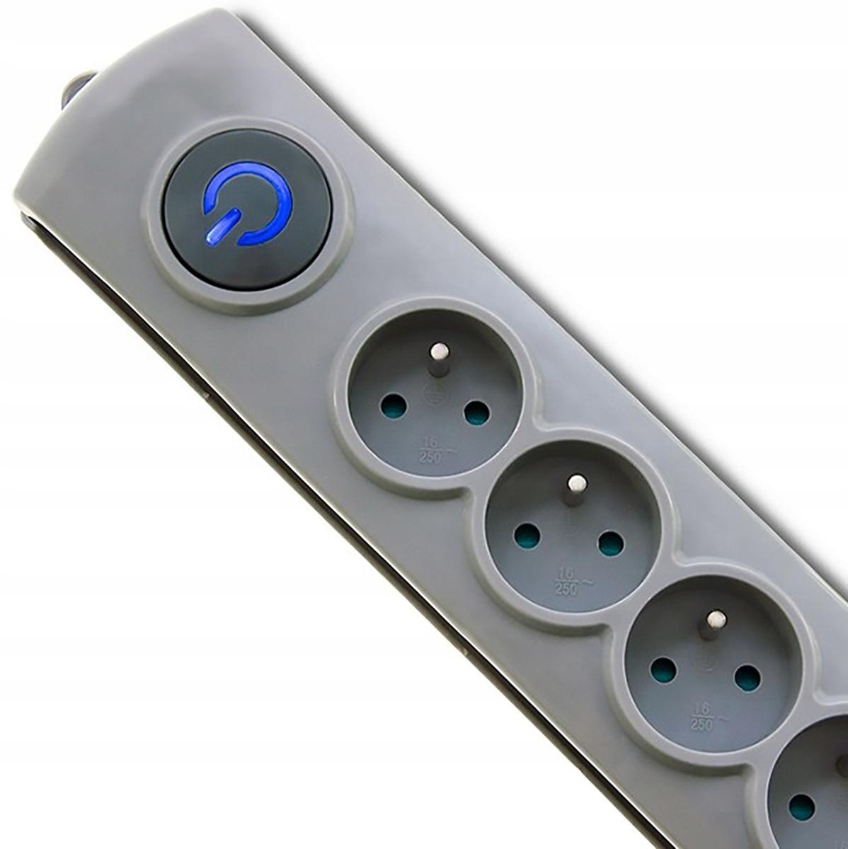 QOLTEC Listwa antyprzepięciowa Quick Switch 6 gniazd 1.8m