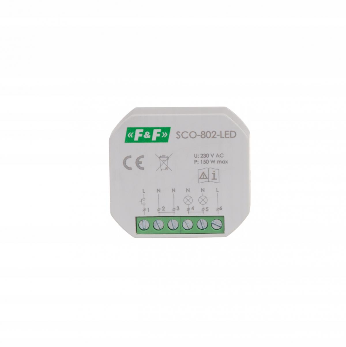 Ściemniacz oświetlenia SCO-802-LED do źródeł światła LED, z pamięcią ustawi