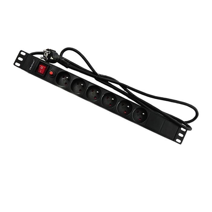 Listwa zasilająca antyprzepięciowa CB do szafy RACK 19 1U 16A PDU 6xFRENCH