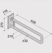 EKOTECH Poręcz uchylna Ergoplus 60 cm 48h