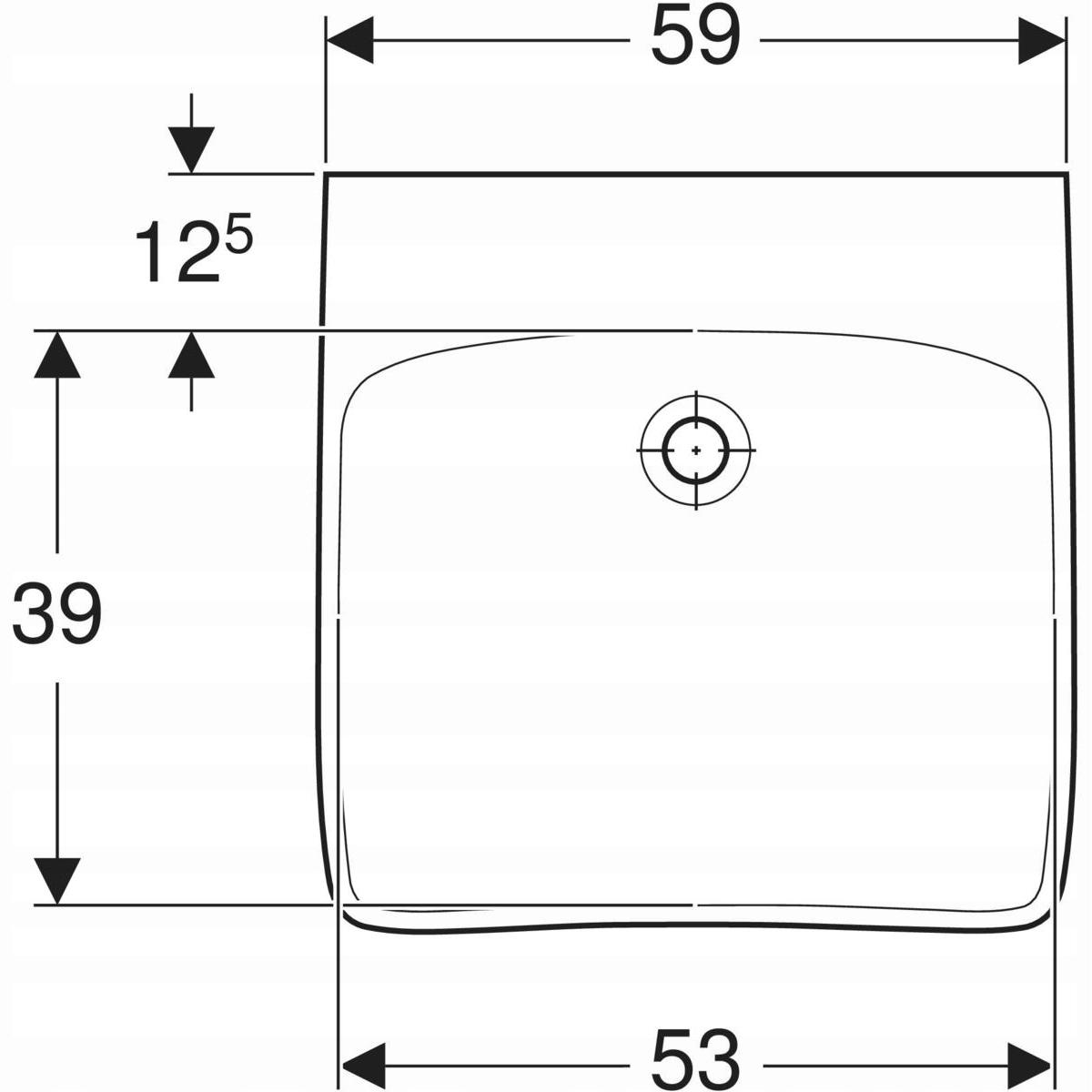 Umywalka Selnova Comfort B60 cm, H15 cm, T55 cm, bez przelewu, bez otworu n