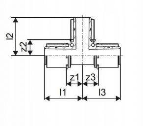 Uponor S-Press trójnik redukcyjny PPSU 50-32-50