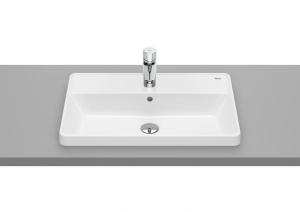 Umywalka blatowa GAP 60x39cm Prostokątna, z/otw., z/przel. Biały ROCA