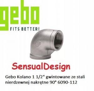 GEBO Kolano gwintowane ze stali nierdzewnej nakrętne 90° 1 1/2