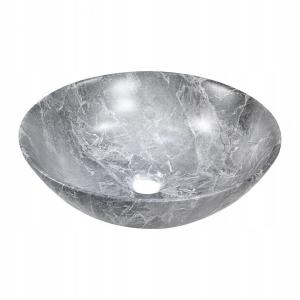 INVENA UMYWALKA NABLATOWA TINOS TREND, 39,5 CM,EFEKT MARMURU SZARA MAT