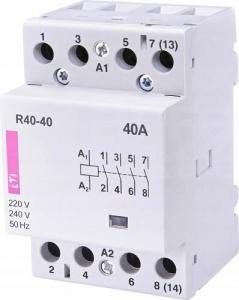 Stycznik modułowy 40A 4 styki zwierne (3 moduły 4biegunowy) R 40-40 230V
