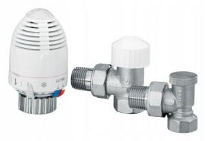 Zestaw termostatyczny kątowy duży VECTOR MAX (ZT22FK15, GZ05, ZO-K-15) nikl