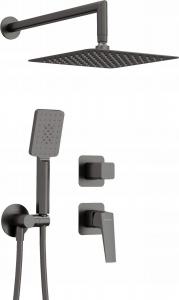 DEANTE Zestaw podtynkowy Blur, titanium, z głowicą natryskową