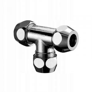SCHELL Złącze trójnikowe 3/8x3/8x3/8, 10 mm, chrom, 3x zacisk