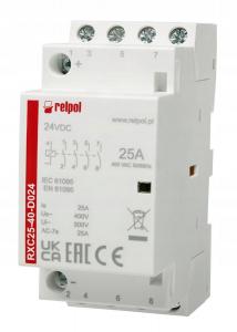 RELPOL Stycznik instalacyjny 4NO, 25A, 24 V DC RXC25-40-D024