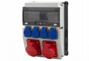 Rozdzielnica CAJA 12M BICOLOR - gniazda 16A 5p, 32A 5p, 4x230V, 12 modułów,