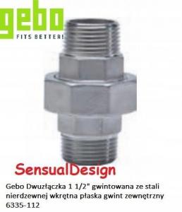 Dwuzłączka gwintowana ze stali nierdzewnej wkrętna płaska gwint zewnętrzny