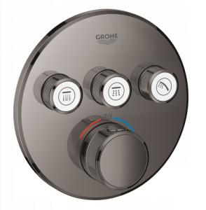 GROHE Bateria termostatyczna hard graphite 3wy