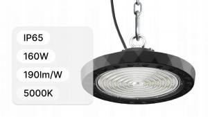 Lampa LED Highbay Twist, 160W, 190lm/W, 5000K, CRI>70, regulowany kąt 60-90