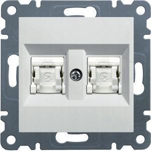 HAGER LUMINA Gniazdo 2xRJ45 Cat.5e UTP, biały