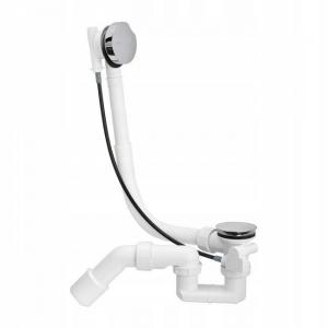 Syfon wannowy SIMPLEX z pokrętłem i korkiem chrom (495121) (S)