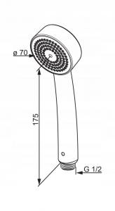 ORAS Słuchawka natryskowa ORAS APOLLO długość: 175 mm chrom