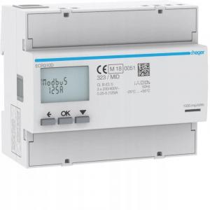 HAGER Licznik energii elektrycznej 3-fazowy, 125A 6M, Modbus, MID