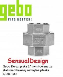 GEBO Dwuzłączka gwintowana ze stali nierdzewnej nakrętna płaska 1