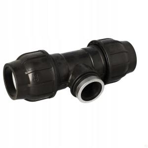Trójnik zaciskowy PP 90st. 63x6/4x63 GW gwint wewnętrzny PN16, do rur PE,