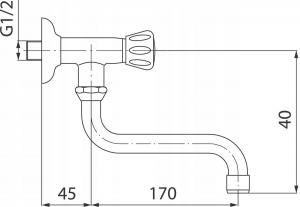 FERRO Bateria umywalkowa Standard ścienna, chrom