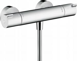 Bateria wannowo-prysznicowa dwuuchwytowa ścienna Hansgrohe Ecostat srebrny