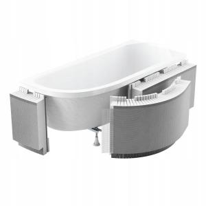 Obudowa podpłytkowa LED 1.052-led z półką 13,5 cm 270x58 cm do wanien półok