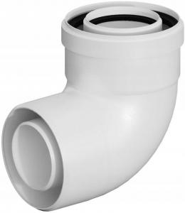 Kolano koncentryczne do systemów kominowych PP-AL 87° DN80/125mm z uszczelk