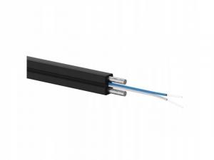 A-LAN Kabel światłowodowy FTTH płaski SM 2J 9/125 LSOH czarny - ALANTEC