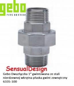 Dwuzłączka gwintowana ze stali nierdzewnej wkrętna płaska gwint zewnętrzny