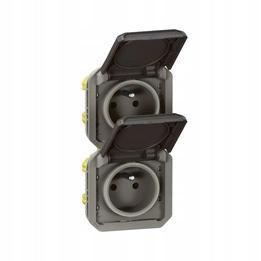 Gniazdo podwójne z uziemieniem 2x2P+Z, pioNOWE, mechanizm 16A-250 V~- antra