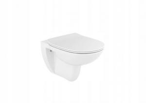Zestaw: Miska wisząca DEBBA ROUND 54x36cm Rimless + Deska wolnoopad. SLIM