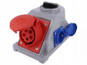 Gniazdo stałe z wyłącznikiem typ Combo-Pol 16A 400V 3P+Z+N, gniazdo 230V