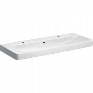 Umywalka Smyle Square B120 cm, H16.5 cm, T48 cm, z przelewem, z dwoma otwor