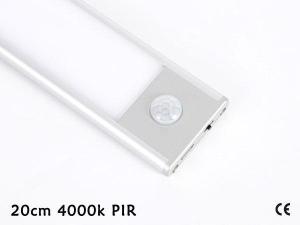 Oprawa meblowa LED do szaf, 200mm, 4000K, light sensor + pir, ładowanie 750
