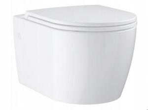 GROHE Miska WC wisząca Bau Ceramika, z deską wolnoopadającą, odpływ poziomy