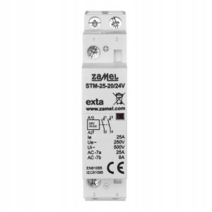 ZAMEL Stycznik modułowy instalacyjny 25A, 2xNO, 24V AC/DC STM-25-20/24V