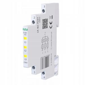 Lampka kontrolna zasilania z zabezpieczeniem LK-BZ-703Y 1/3S 3X230V 3xLED Ż