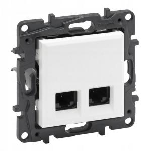 LEGRAND Gniazdo podwójne 2xRJ45 kat. 5e UTP - kolor biały, NILOE STEP
