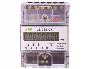 Licznik energii elektrycznej LE-02d CT - trójfazowy z programowalną przekła