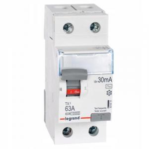 LEGRAND Wyłącznik różnicowoprądowy P302 2P 63A 30MA TYP AC TX3