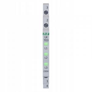F&F Lampka kontroli zasilania 3xLED zielona, slim 1/3 modułuLK-703G