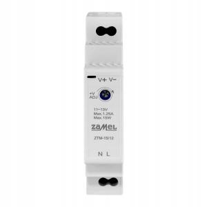 Zasilacz impulsowy montowany na szynie TH-35 (DIN), 15W, 12V DC ZTM-15/12